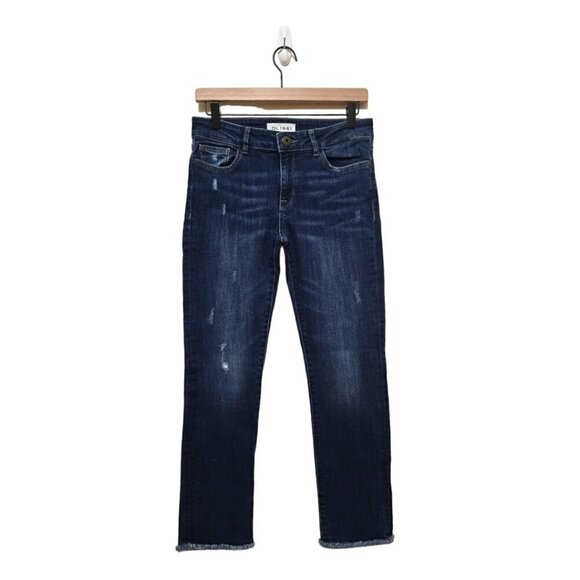 DL1961 Mara Instasculpt Straight Leg Raw Hem Ankle Jeans in Ravine Sz 27 - Picture 1 of 10